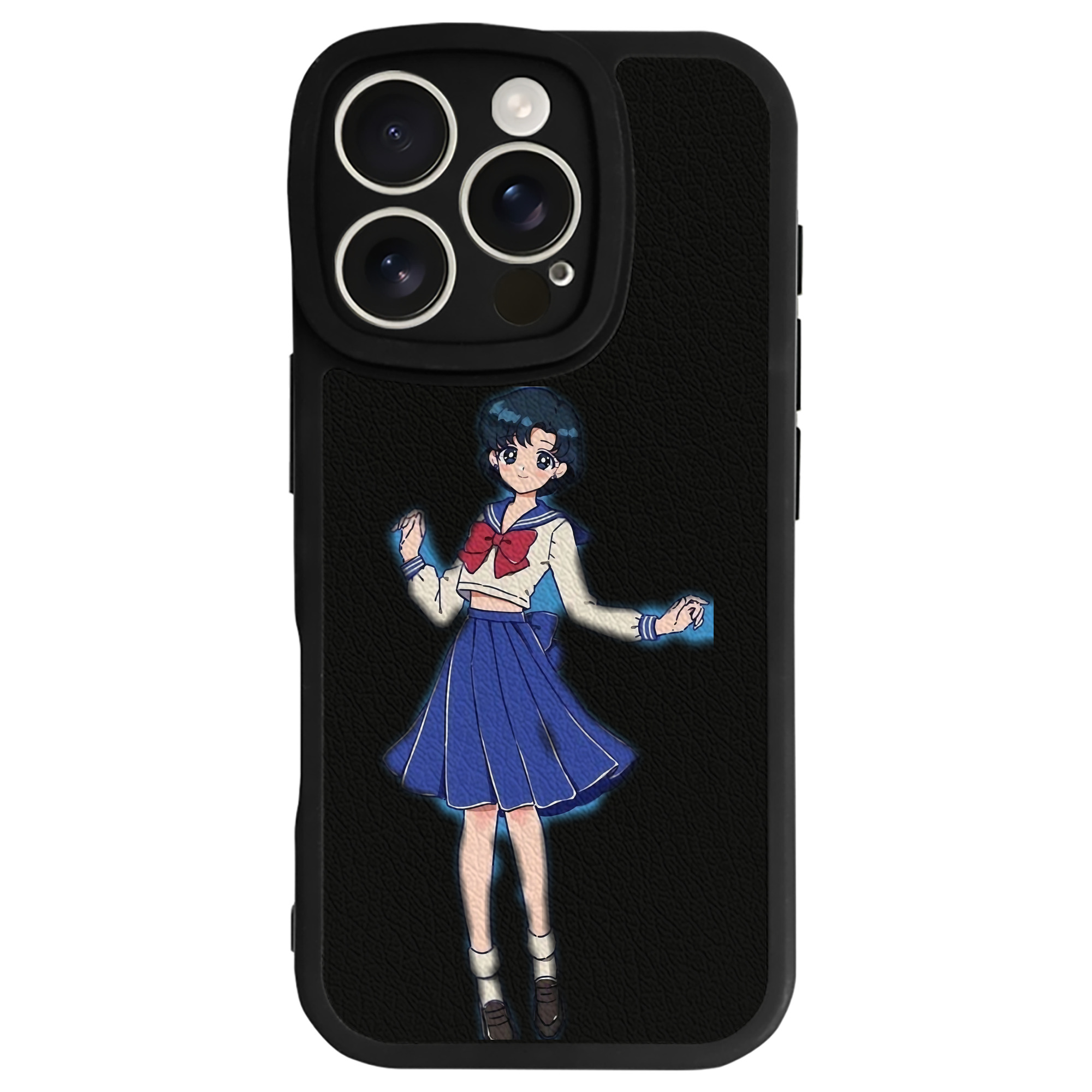 （画像用） 美少女戦士セーラームーン 水野 亜美 みずの あみ Sailor Moon Mizuno Ami 【iPhone 16シリーズ対応】シリコンスマホケース（レザー調） 材質：シリコン